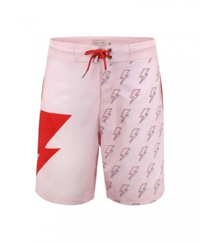 $18.00 David Bowie Light Pink Bolt Board Shorts Shorts