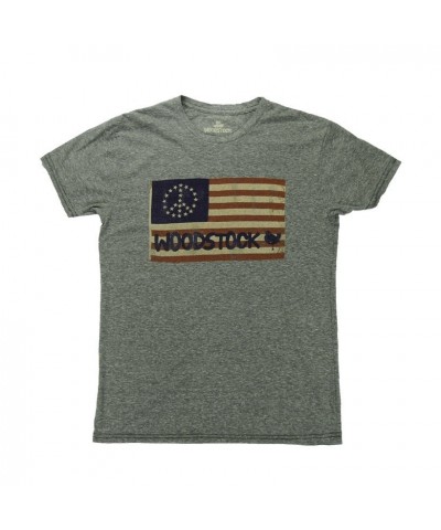 $12.50 Woodstock Heather Grey Flag T-Shirt Shirts