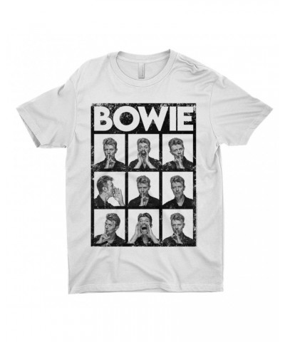 $12.48 David Bowie T-Shirt | Black And White Photo Shoot Collage Design Distressed Shirt Shirts