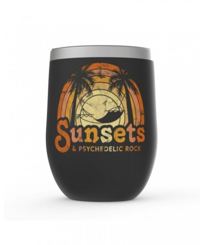 $6.89 Music Life - Rock Music Life Wine Tumbler | Sunsets & Psychedelic Rock Distressed Music Life Stemless Wine Tumbler Drin...