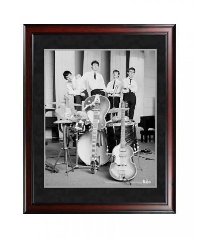 $17.10 The Beatles 1962 Black and White Pose With Instruments' 8x10 Framed Photo Decor